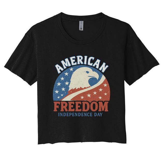 American Freedom Independence Day Women's Crop Top Tee