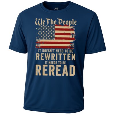 American Flag It Needs To Be Reread We The People Vintage Performance Shirt