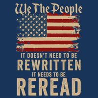American Flag It Needs To Be Reread We The People Vintage Bucket Hat