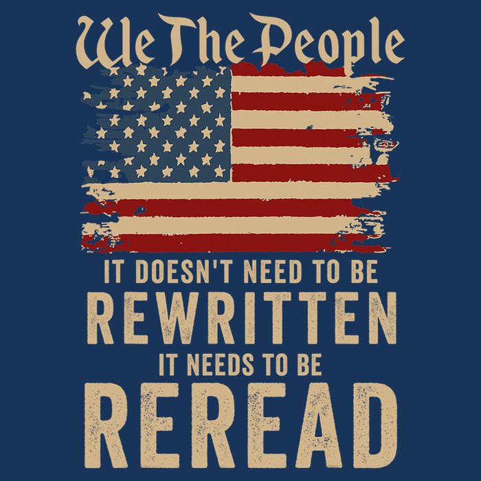 American Flag It Needs To Be Reread We The People Vintage Bucket Hat