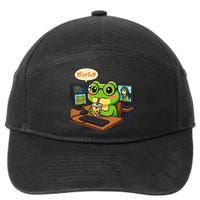 Anime Frog IT Geek Otaku Coding Desk Boba Lover 7-Panel Snapback Hat