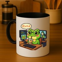 Anime Frog IT Geek Otaku Coding Desk Boba Lover Coffee Mug