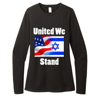 American Flag Israel Flag United We Stand Womens CVC Long Sleeve Shirt