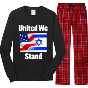 American Flag Israel Flag United We Stand Long Sleeve Pajama Set