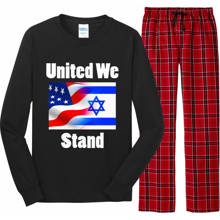 American Flag Israel Flag United We Stand Long Sleeve Pajama Set