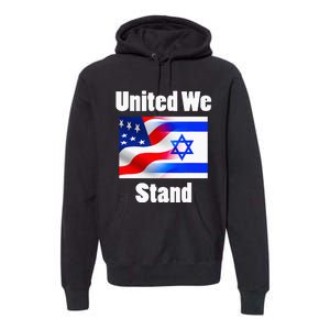 American Flag Israel Flag United We Stand Premium Hoodie