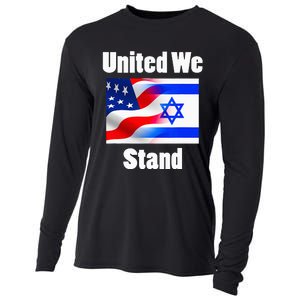 American Flag Israel Flag United We Stand Cooling Performance Long Sleeve Crew