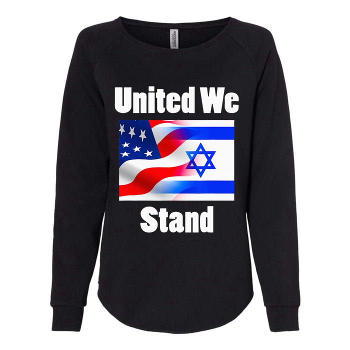 American Flag Israel Flag United We Stand Womens California Wash Sweatshirt