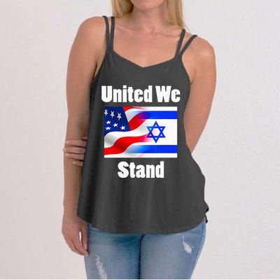 American Flag Israel Flag United We Stand Women's Strappy Tank