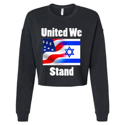 American Flag Israel Flag United We Stand Cropped Pullover Crew