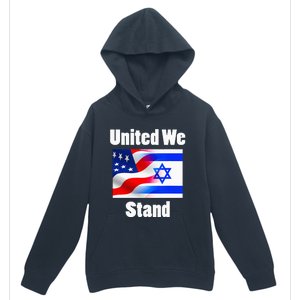 American Flag Israel Flag United We Stand Urban Pullover Hoodie