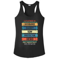 A Father Is Husband Daddy Son Protector Hero Fathers Day Ladies PosiCharge Competitor Racerback Tank