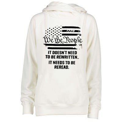 American Flag It Needs To Be Reread We The People Gift Womens Funnel Neck Pullover Hood