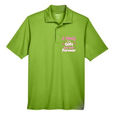 A Family Is A That Last Forever Great Gift Sister Sibling Gift Men's Origin Performance Piqué Polo