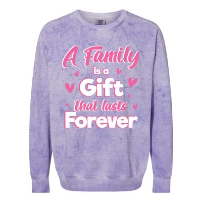 A Family Is A That Last Forever Great Gift Sister Sibling Gift Colorblast Crewneck Sweatshirt