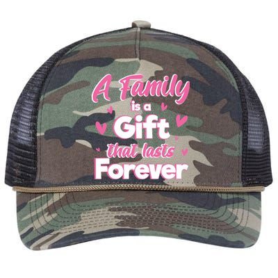 A Family Is A That Last Forever Great Gift Sister Sibling Gift Retro Rope Trucker Hat Cap