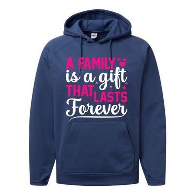 A Family Is A That Last Forever Great Gift Sister Sibling Gift Performance Fleece Hoodie