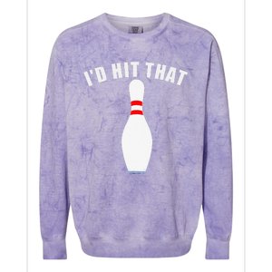 Affordable Funny Id Hit That Novelty Gift Idea Bowling Pin Colorblast Crewneck Sweatshirt