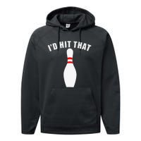 Affordable Funny Id Hit That Novelty Gift Idea Bowling Pin Performance Fleece Hoodie