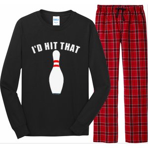 Affordable Funny Id Hit That Novelty Gift Idea Bowling Pin Long Sleeve Pajama Set