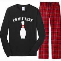 Affordable Funny Id Hit That Novelty Gift Idea Bowling Pin Long Sleeve Pajama Set