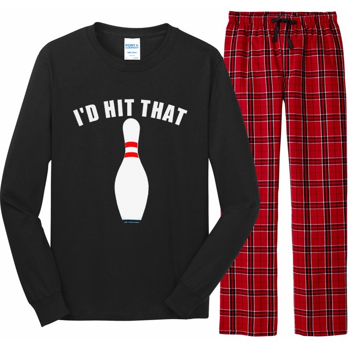 Affordable Funny Id Hit That Novelty Gift Idea Bowling Pin Long Sleeve Pajama Set