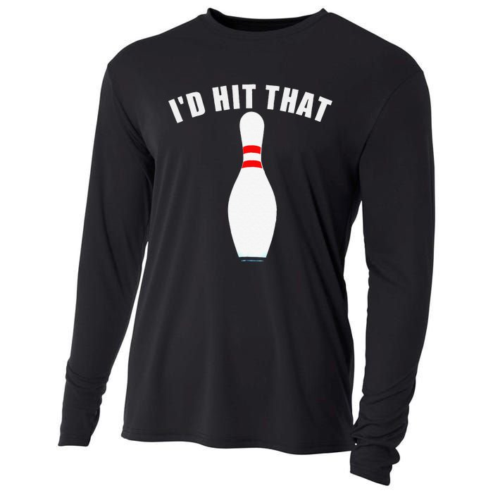 Affordable Funny Id Hit That Novelty Gift Idea Bowling Pin Cooling Performance Long Sleeve Crew