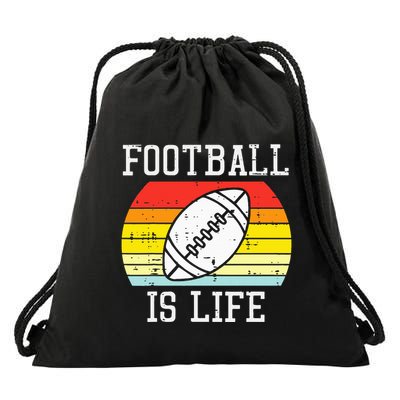 American Football Is Life Sunset Retro Sports Drawstring Bag