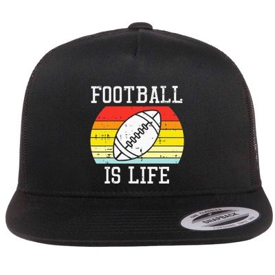 American Football Is Life Sunset Retro Sports Flatbill Hat