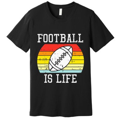 American Football Is Life Sunset Retro Sports Premium T-Shirt