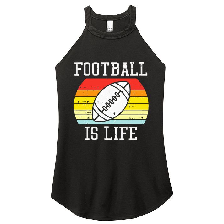 American Football Is Life Sunset Retro Sports Women's Perfect Tri Rocker Tank