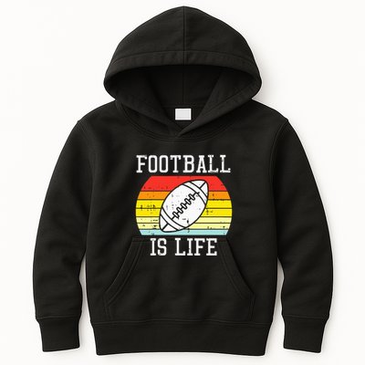 American Football Is Life Sunset Retro Sports Kids Hoodie