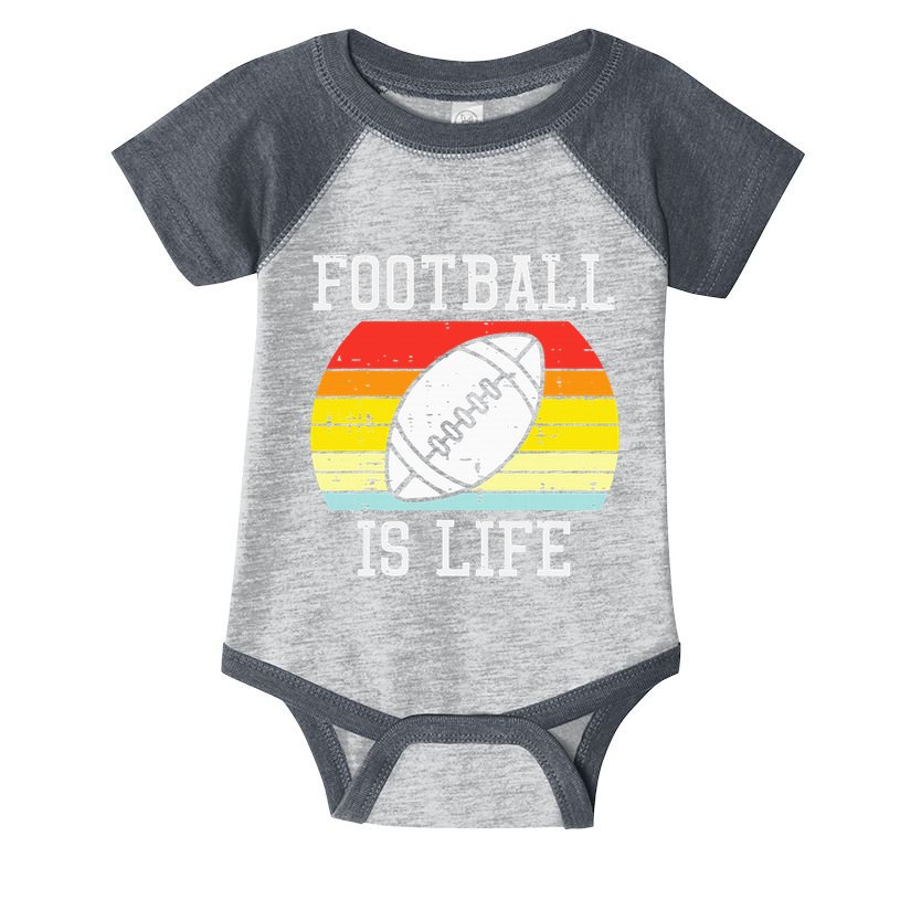 American Football Is Life Sunset Retro Sports Infant Baby Jersey Bodysuit