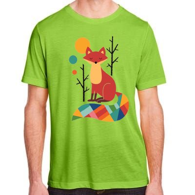 Abstract Fox Illustration Pattern Adult ChromaSoft Performance T-Shirt