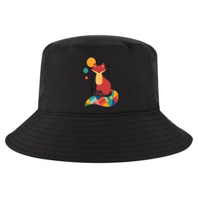 Abstract Fox Illustration Pattern Cool Comfort Performance Bucket Hat
