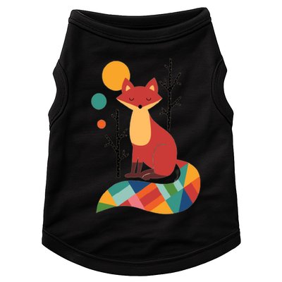 Abstract Fox Illustration Pattern Doggie Tank