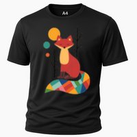 Abstract Fox Illustration Pattern Performance Shirt