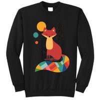 Abstract Fox Illustration Pattern Sweatshirt