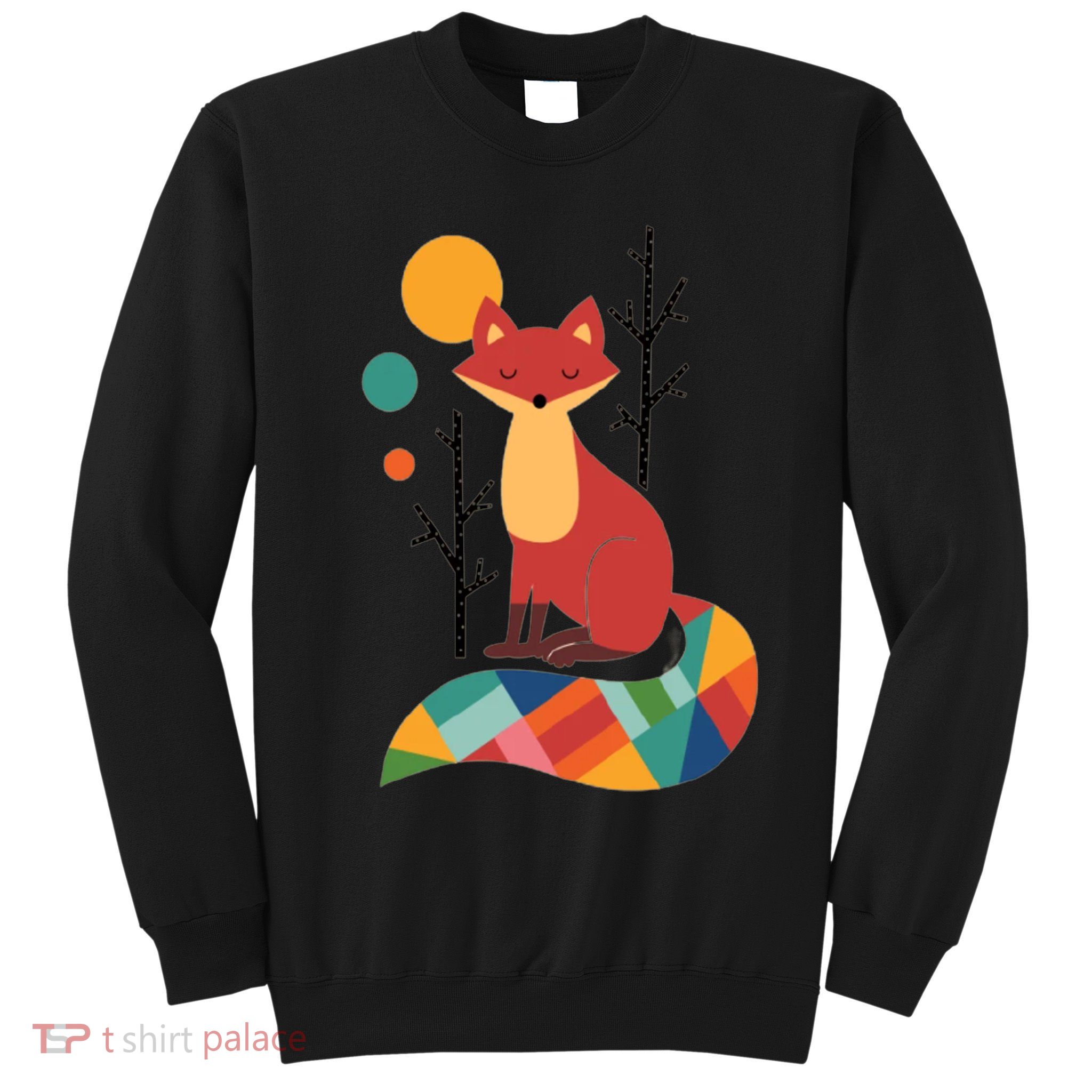 Abstract Fox Illustration Pattern Sweatshirt