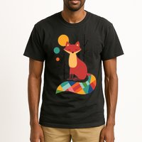 Abstract Fox Illustration Pattern Tall T-Shirt