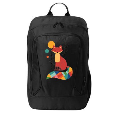 Abstract Fox Illustration Pattern City Backpack