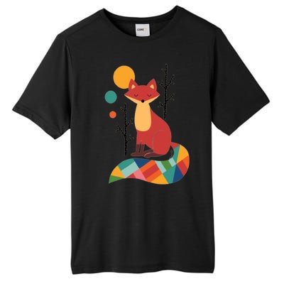 Abstract Fox Illustration Pattern Tall Fusion ChromaSoft Performance T-Shirt