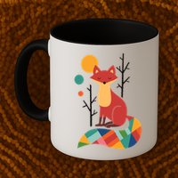 Abstract Fox Illustration Pattern Mug