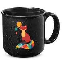 Abstract Fox Illustration Pattern 15oz Campfire Ceramic Mug