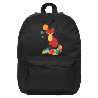 Abstract Fox Illustration Pattern 16 in Basic Backpack