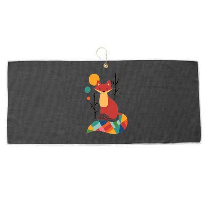 Abstract Fox Illustration Pattern Large Microfiber Waffle Golf Towel