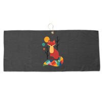 Abstract Fox Illustration Pattern Large Microfiber Waffle Golf Towel