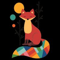 Abstract Fox Illustration Pattern Baby Bodysuit