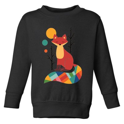Abstract Fox Illustration Pattern Toddler Sweatshirt