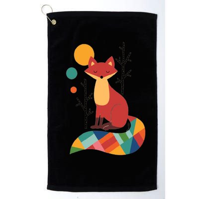 Abstract Fox Illustration Pattern Golf Towel